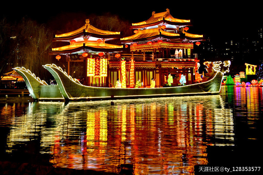 大唐芙蓉园灯展百图集【严建设】 今夜月明星稀，却好观灯<strongalt=