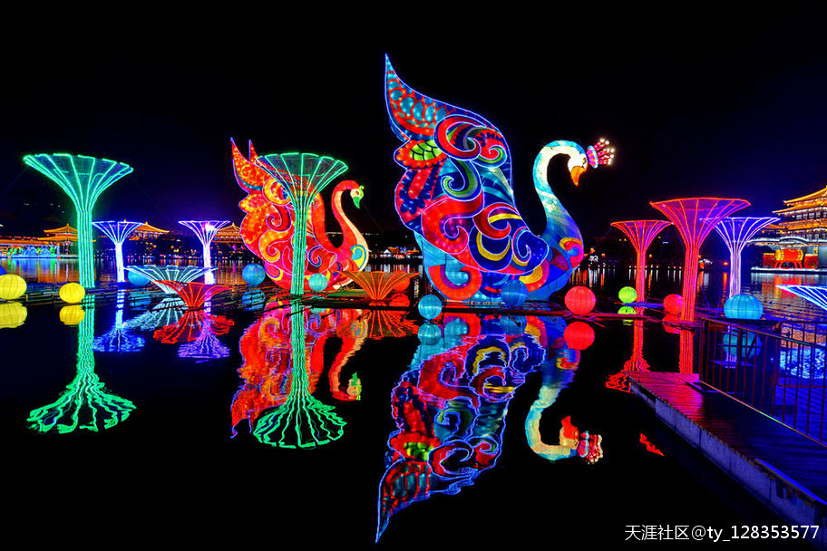 大唐芙蓉园灯展百图集【严建设】 今夜月明星稀，却好观灯<strongalt=